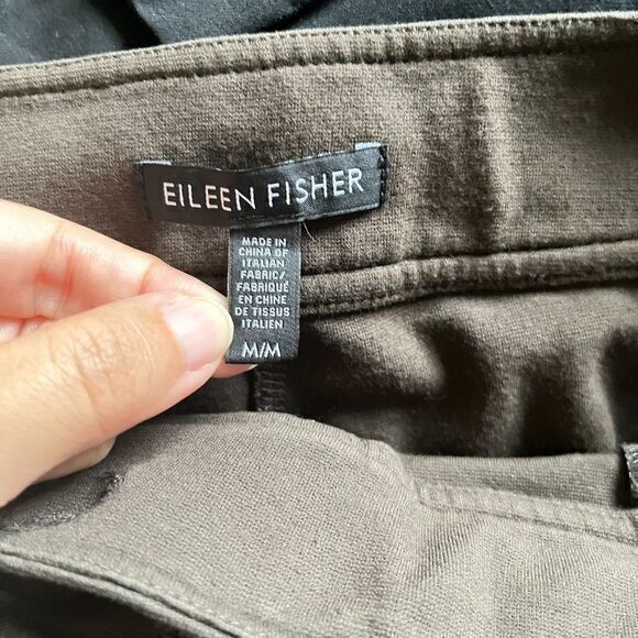 Eileen Fisher Dress Ankle Crop Pants Brown Tapered Pockets Womens Size‎ M Career - Picture 6 of 8